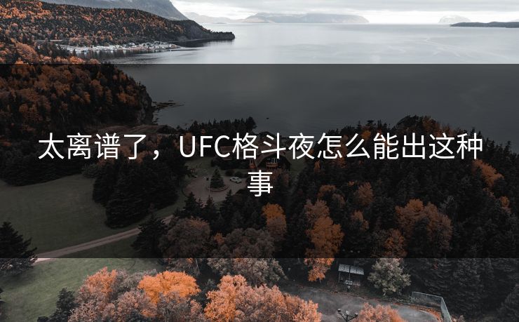 太离谱了，UFC格斗夜怎么能出这种事