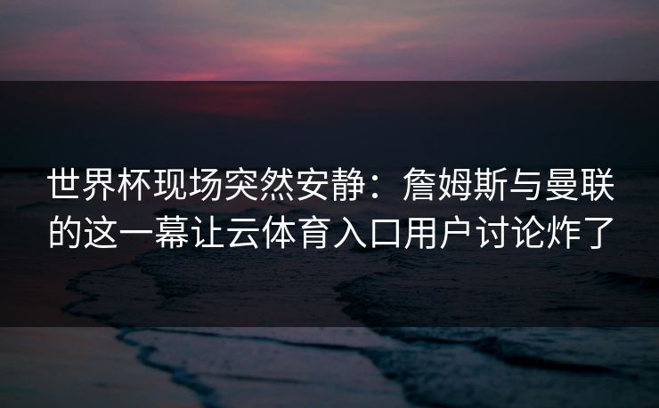 世界杯现场突然安静：詹姆斯与曼联的这一幕让云体育入口用户讨论炸了